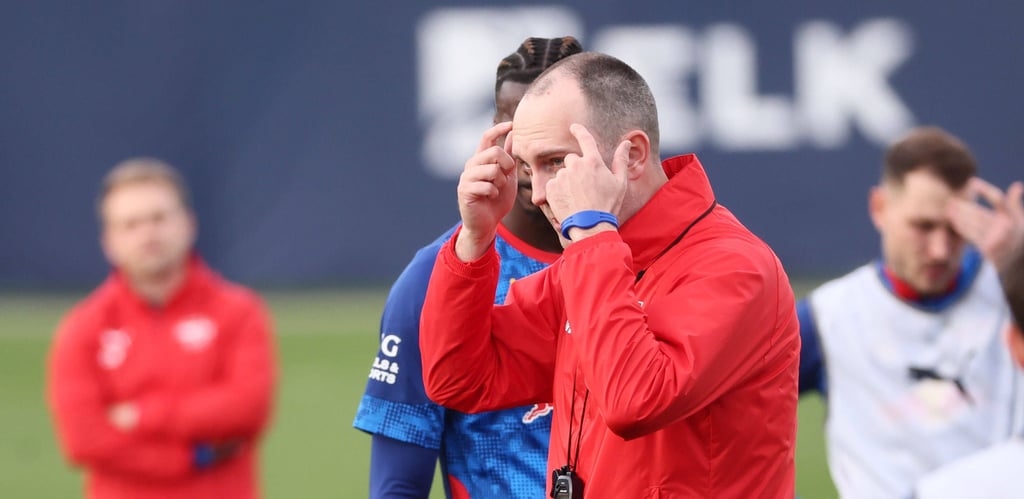 RB-Trainer Ole Werner musste beim Dienstagstraining vor dem Spiel in Hoffenheim auf drei Profis verzichten