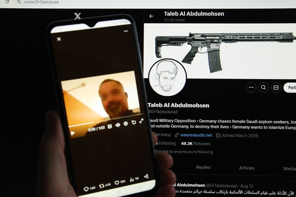 Das Profil von Taleb A. mit Sturmgewehr auf der Plattform „X“.