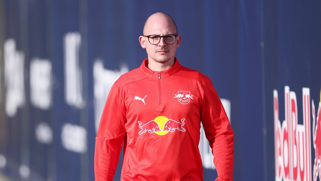Richard Ried beim Training von RB Leipzig.