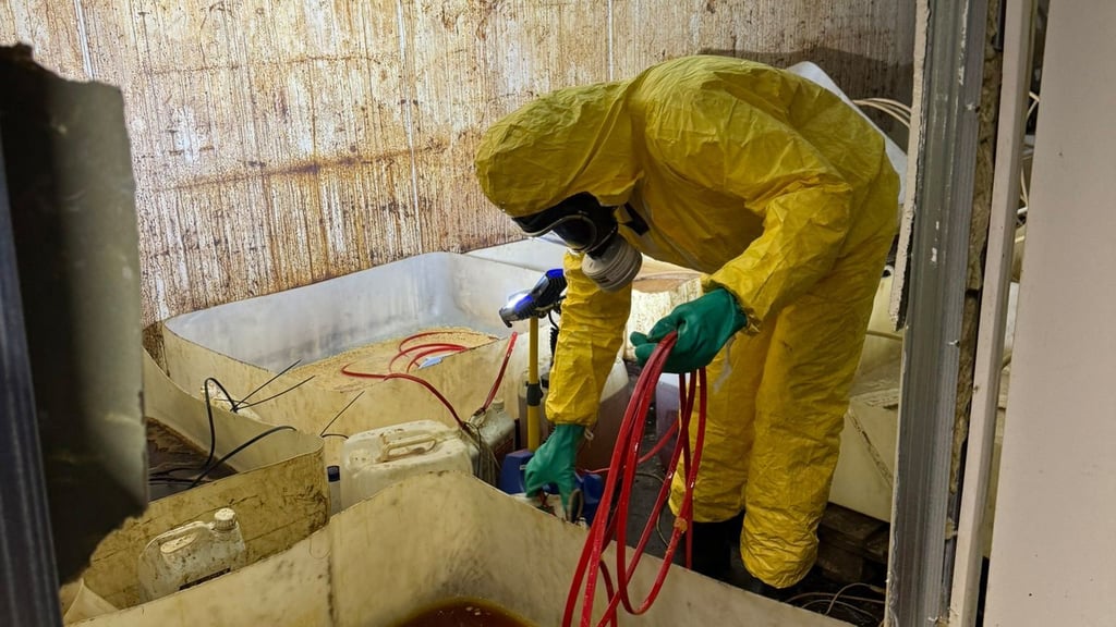 Zollfahndung und Polizei hoben ein großes Drogenlabor in Nauen (Brandenburg) westlich von Berlin aus.