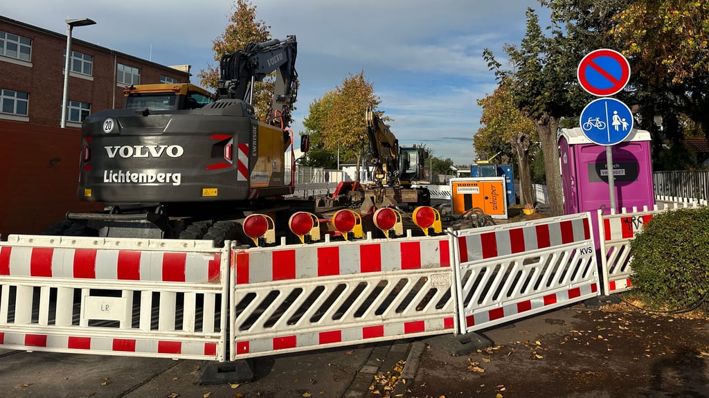 Baustelle an der Bahnhofsstraße in Gerwisch.