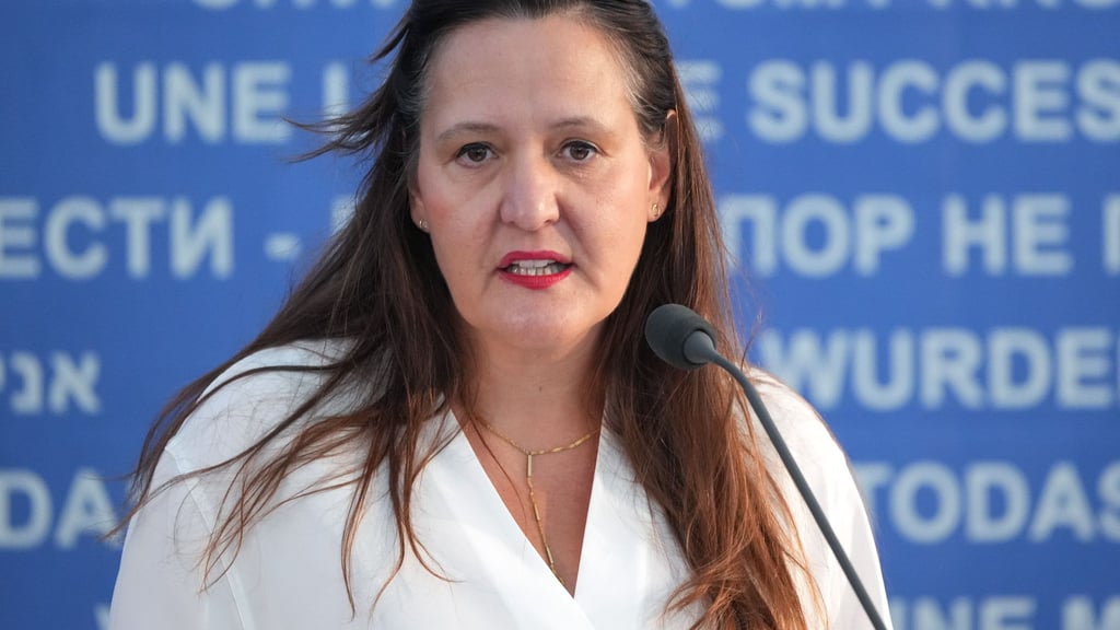 Ministerin Manja Schüle (SPD) fand in Ravensbrück eindrückliche Worte.