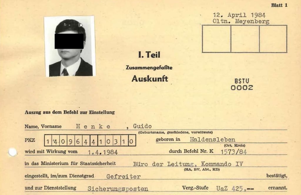 Im April 1984 begann Guido Henke seinen Dienst für das „Büro der Leitung“ der Berliner Stasi-Zentrale.