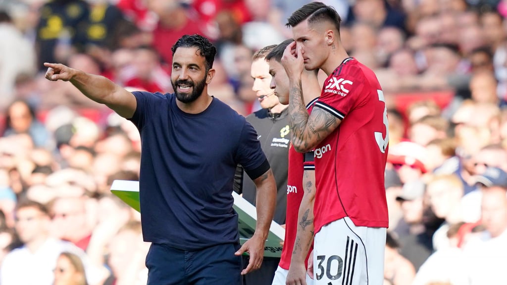 United-Trainer Rubem Amorim mit Ex-RB-Stürmer Benjamin Sesko