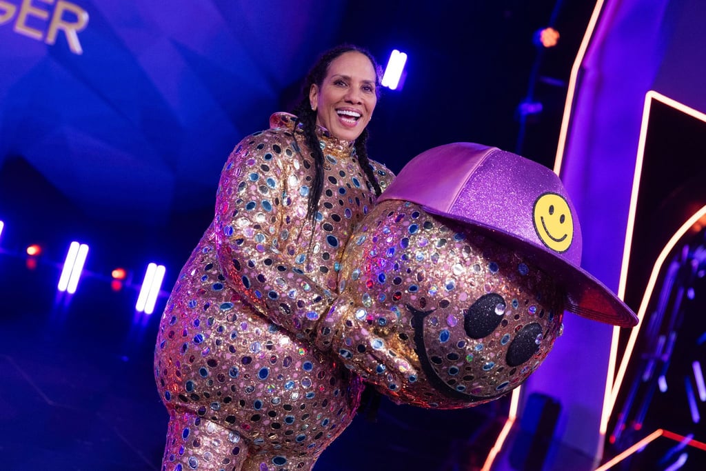 Barbara Becker steckte in einem funkelnden Smiley-Kostüm.