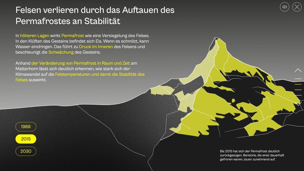 Interessant und gut gestaltet: Durch die Web-App „Berg-App“ liest und klickt man sich gern.