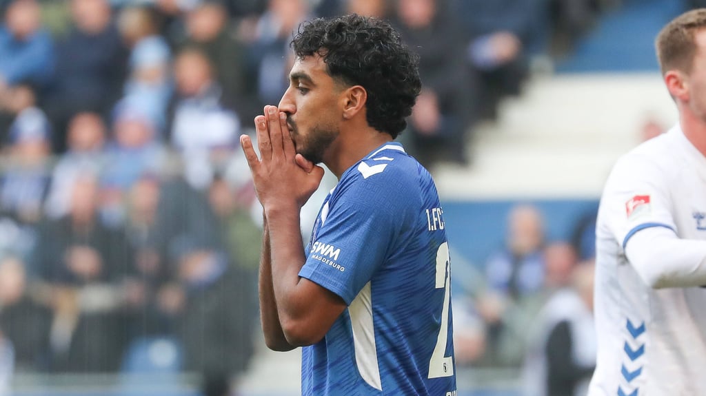 Blieb erneut ohne eigenes Tor: Rayan Ghrieb vom 1. FC Magdeburg. Der FCM verlor gegen den SC Paderborn.