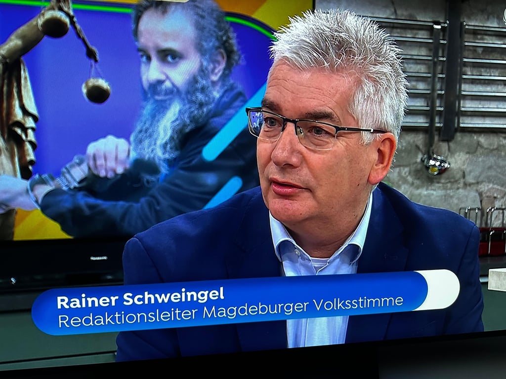 Rainer Schweingel, Lokalchef der Magdeburger Volksstimme, war zu Gast in der Sat1-Sendung „Frühstücksfernsehen“. 