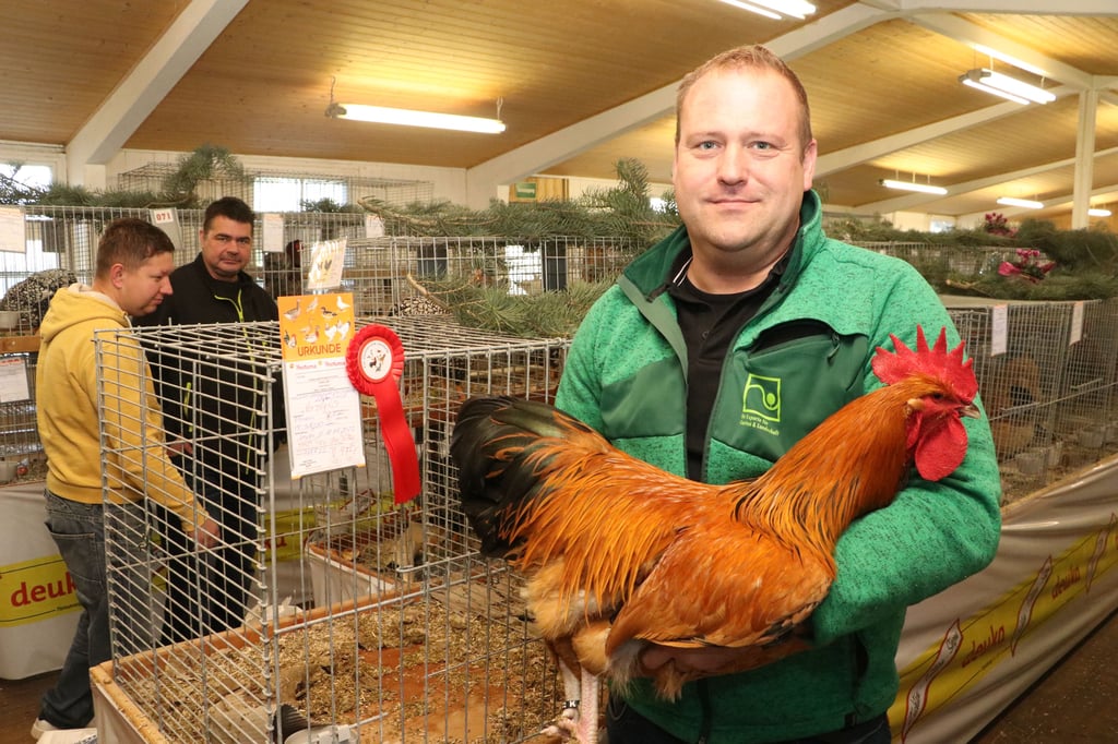 Robert Kühn bei einer früheren Geflügelschau in Seyda.