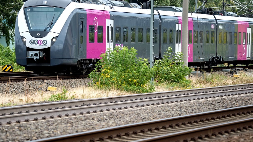 20 Männer setzten einen Regionalzug fest und besprühen ihn mit Graffiti. (Symbolbild)