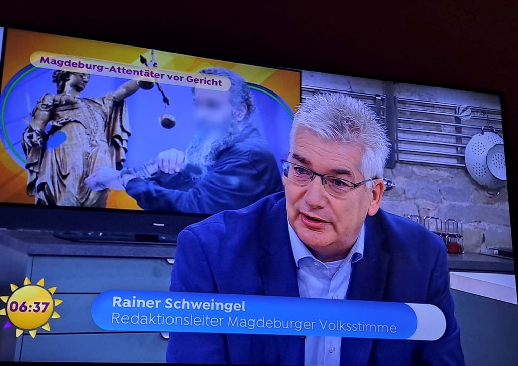 Rainer Schweingel, Lokalchef der Magdeburger Volksstimme, war zu Gast in der Sat1-Sendung „Frühstücksfernsehen“.