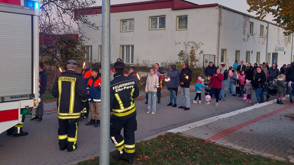 Mit Fackeln und Laternen ging es beim Martinsfest durch Hohenseeden.