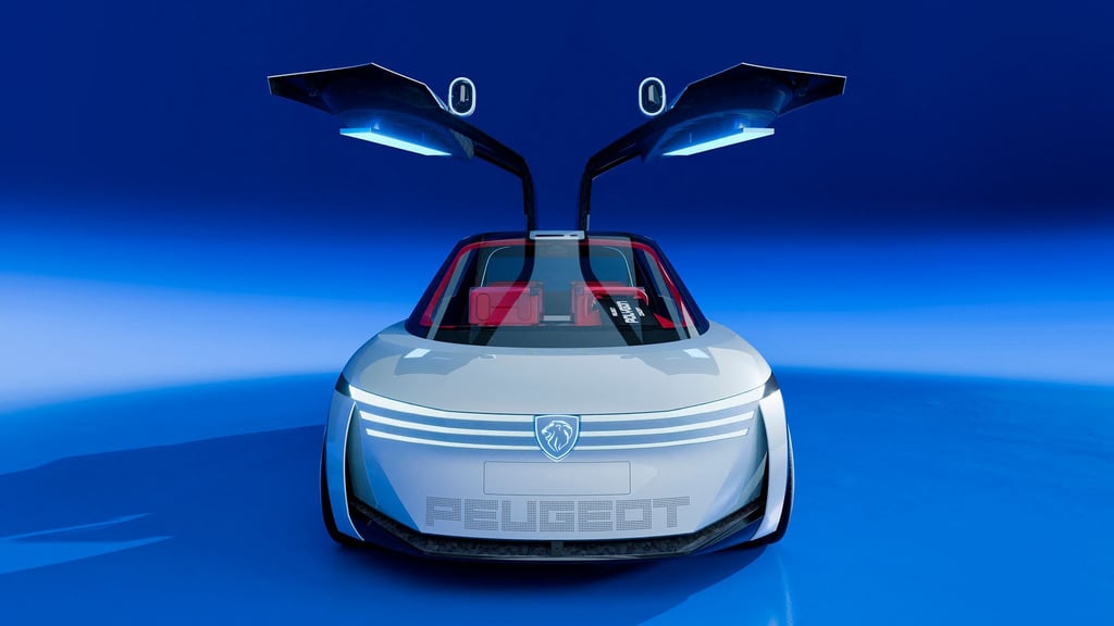 Blick in die Zukunft: Die Designstudie Polygon von Peugeot mit futuristischen Flügeltüren.