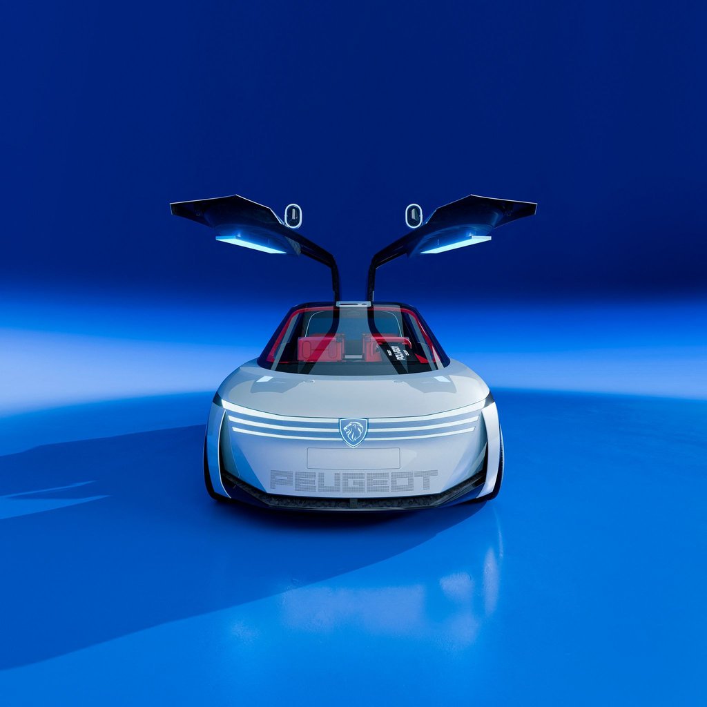 Blick in die Zukunft: Die Designstudie Polygon von Peugeot mit futuristischen Flügeltüren.