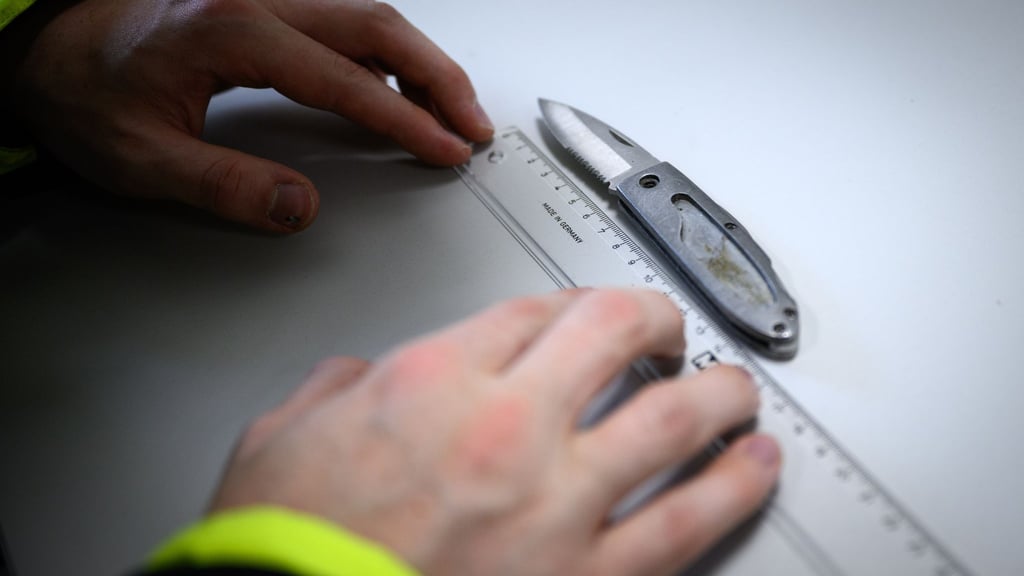 Neben Schusswaffen stellten die Beamten auch Messer sicher. (Symbolbild)