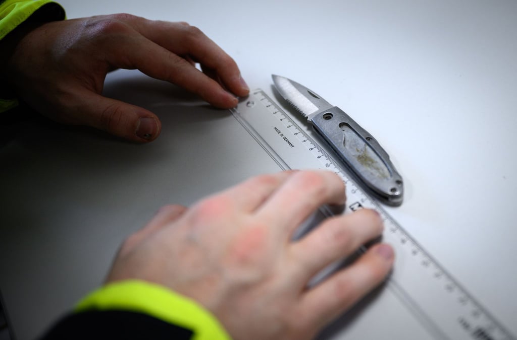 Neben Schusswaffen stellten die Beamten auch Messer sicher. (Symbolbild)