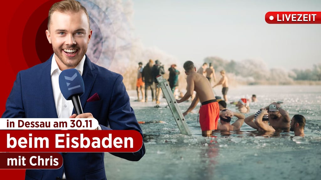 Eisbaden am Kühnauer See
bei 4 Grad Wassertemperatur: ein Spaß für mutige Badegäste und Zuschauer. Reporter Chris Luzio Schönburg begleitet die Aktion mit seiner LIVEZEIT.