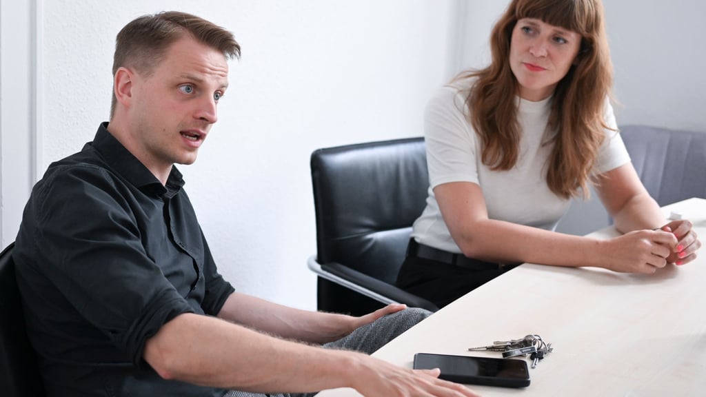 Die beiden Linken-Landesvorsitzenden Maximilian Schirmer und Kerstin Wolter werben für eine Kompromisslinie zum parteiinternen Gaza-Konflikt. (Archivbild)