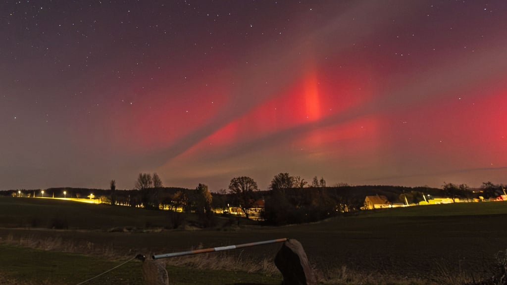 Polarlichter waren in der vergangenen Nacht auch mancherorts in Sachsen zu sehen.
