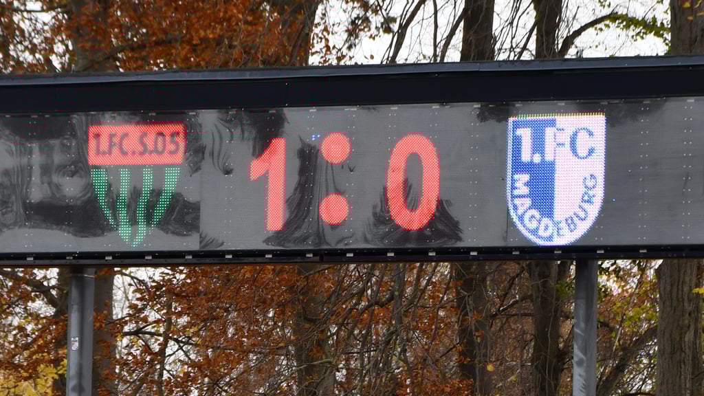 Der Endstand in der Partie zwischen dem 1. FC Schweinfurt 05 und dem 1. FC Magdeburg.