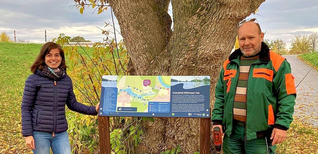 Ein Startpunkt für Auenpfad Kühnauer See ist am Kornhaus. 
