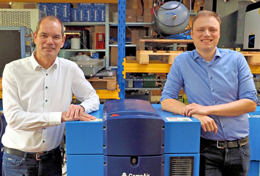 Marco Krenge (links) hat mit Tobias Wessels einen  Nachfolger für die Osterwiecker Druckluft-Firma gefunden.