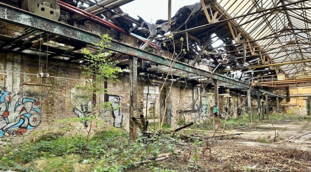 Ein Blick in eine der Hallen, als sie mit einer Ausnahmegenehmigung noch betreten werden durften.