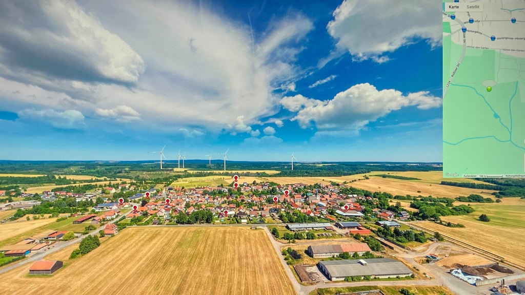 Simulation des nördlich von Hayn geplanten Windparks mit sechs Anlagen. Das Projekt wurde im August in Hayn öffentlich vorgestellt.