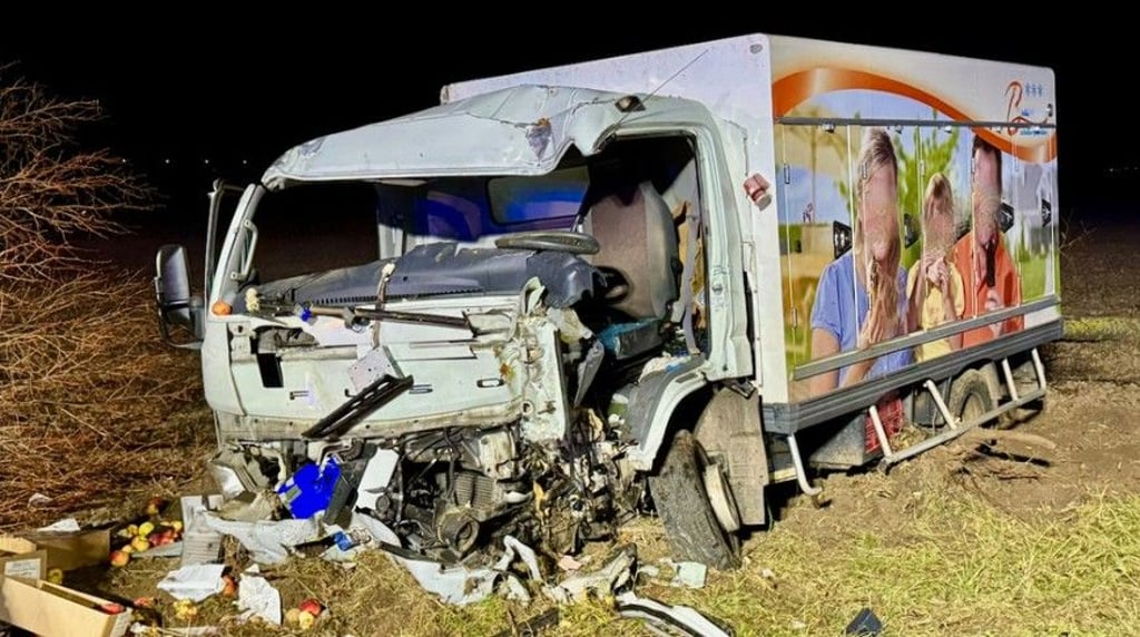 Das Unfallauto: Der Fahrer verstarb noch an der Unfallstelle.