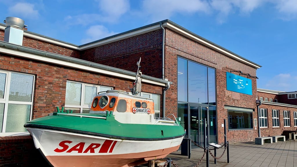 Eingang des Museums „Windstärke 10“ in Cuxhaven.