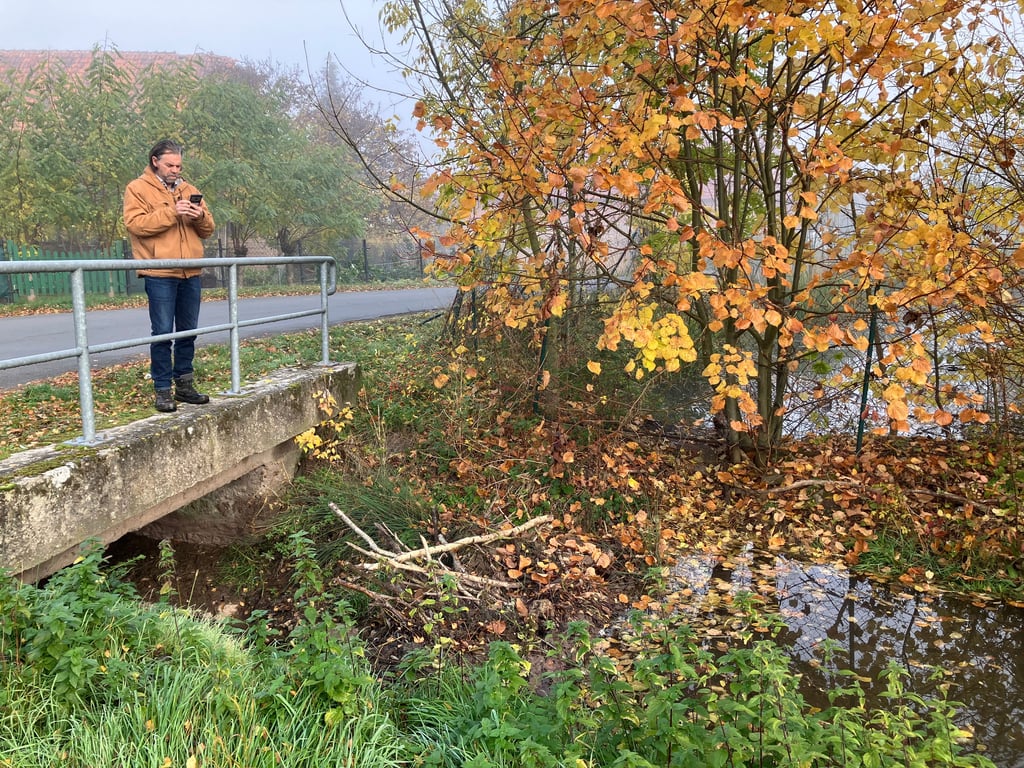 Christian Knape vom Unterhaltungsverband Helme am Biberdamm Sittendorf.
