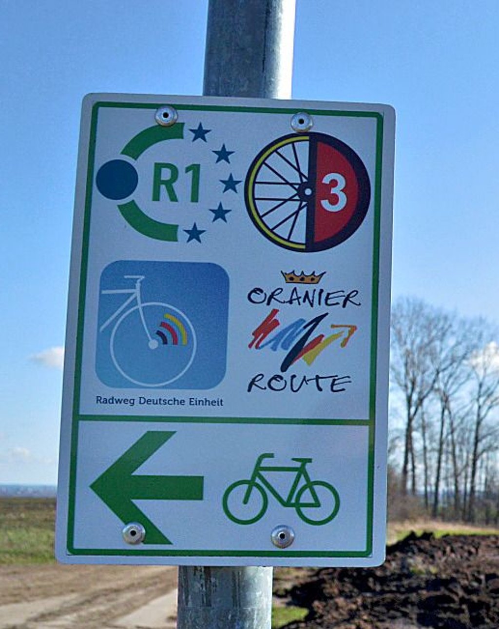 Wegmarkierungen für den Europaradweg