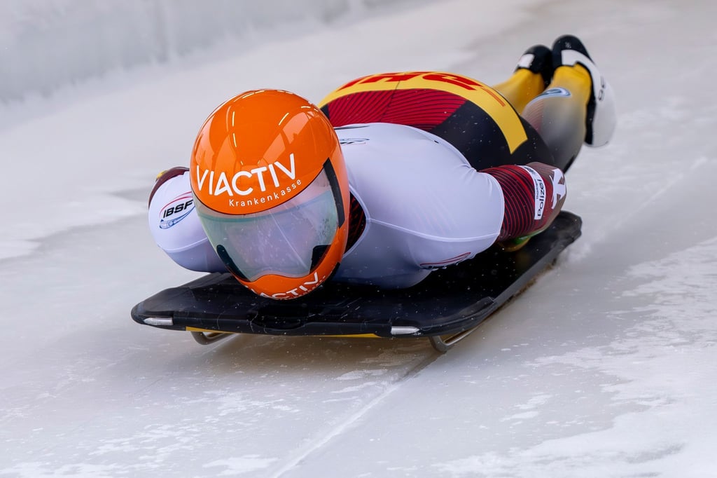 Peking-Olympiasieger Christopher Grotheer aus Deutschland kam bei der Skeleton-Premiere im Eiskanal von Cortina auf Rang 15. (Archivbild).