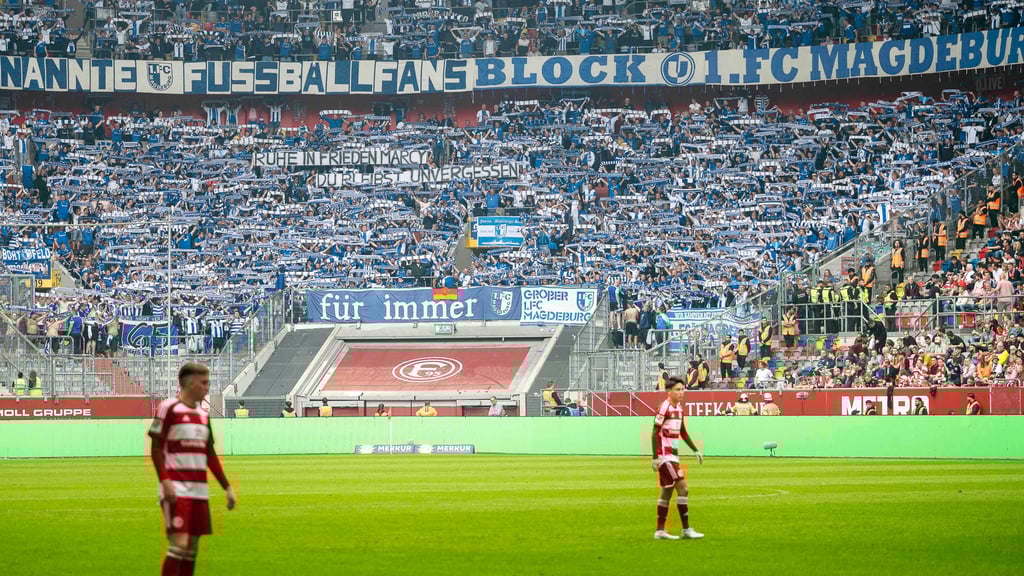 Der Gästeblock in der Merkur-Spiel-Arena wird auch am Samstag wieder gut gefüllt sein. Doch könnten die Fans des 1. FC Magdeburg zu Beginn der Partie bei Fortuna Düsseldorf schweigen.