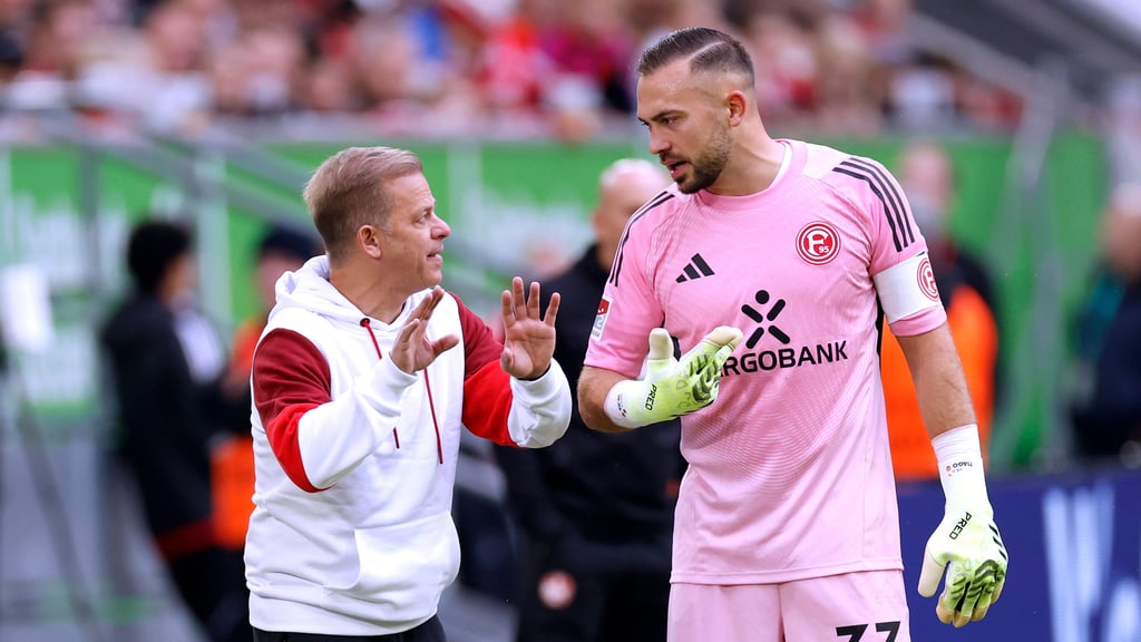 Fortuna-Trainer Markus Anfang (l.) ist noch sieglos beim neuen Verein, Kapitän Florian Kastenmeier (r.) zählte zuletzt die Mannschaft öffentlich an.