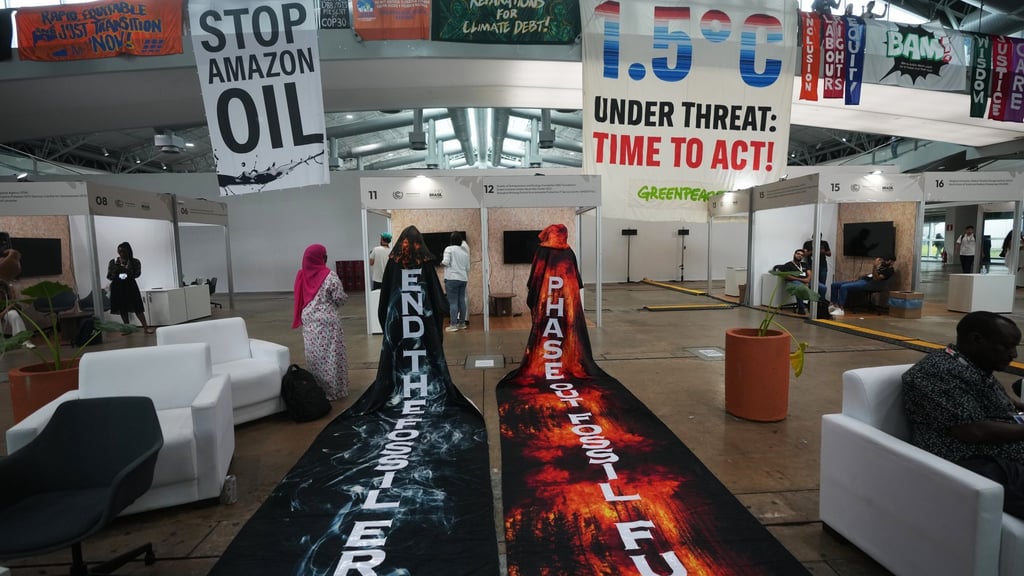 Auch auf dem Konferenzgelände wurde für mehr Klimaschutz demonstriert.