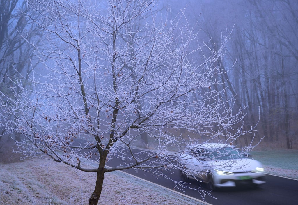 In kalten Nächten ist die Landschaft mit Raureif überzogen.
