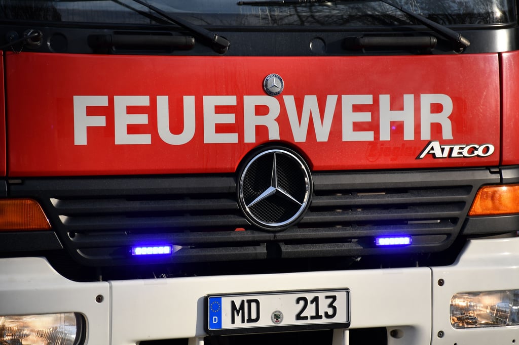 Die Magdeburger Feuerwehr musste brennende Mülltonnen löschen.