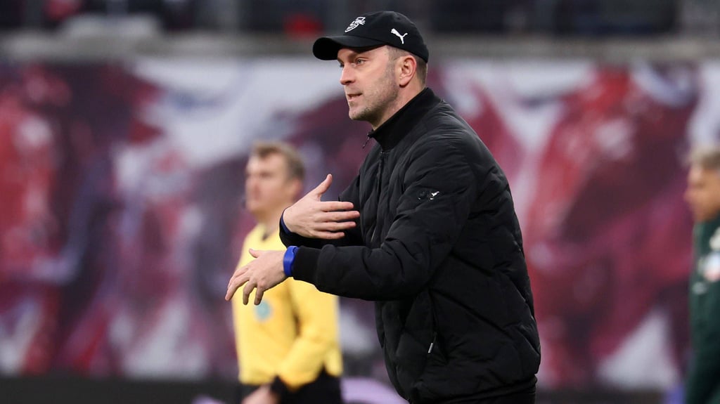 RB-Trainer Ole Werner beim Spiel gegen seinen Ex-Klub Werder Bremen