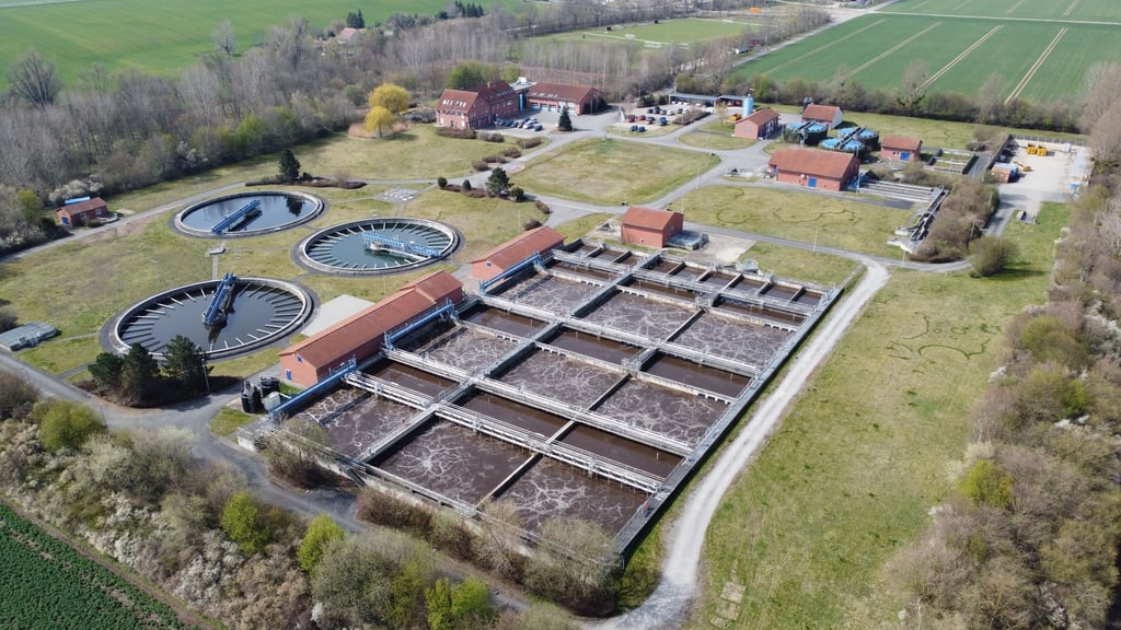 Die Kläranlage des Wasser- und Abwasserverbands Holtemme-Bode (WAHB) in Silstedt (Harzkreis).