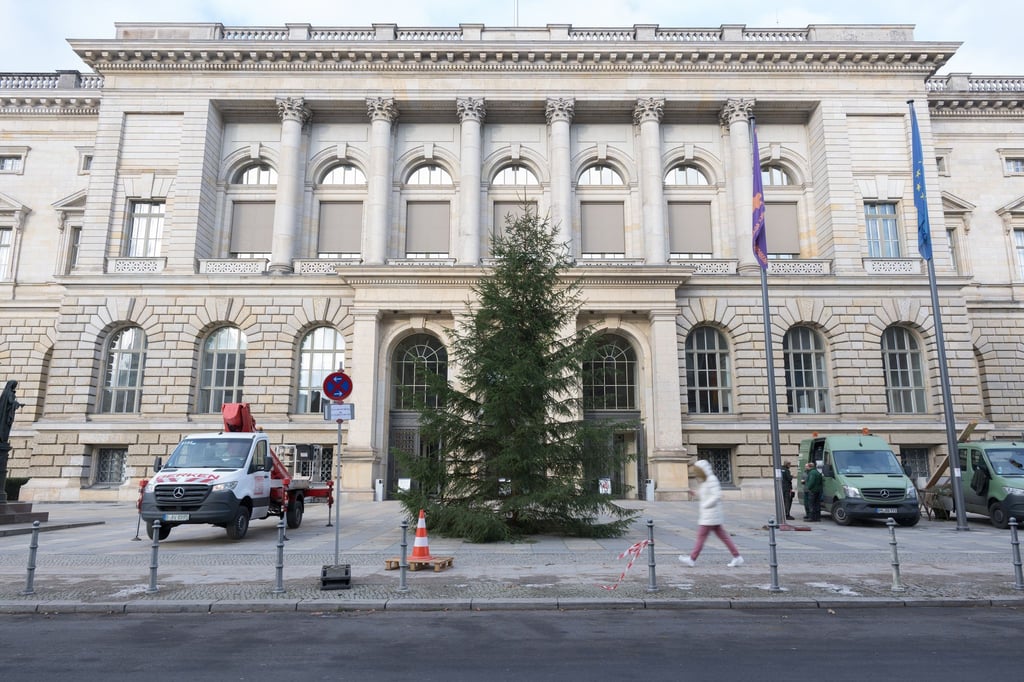 Vor dem Berliner Abgeordnetenhaus wird jedes Jahr ein Weihnachtsbaum aufgestellt und festlich geschmückt. In diesem Jahr soll er am Donnerstag in festlichem Glanz erstrahlen.