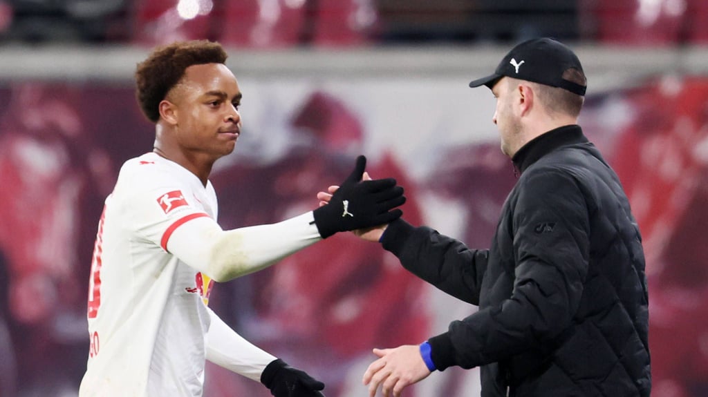 Assan Ouedraogo&nbsp;und RB-Trainer Ole Werner.