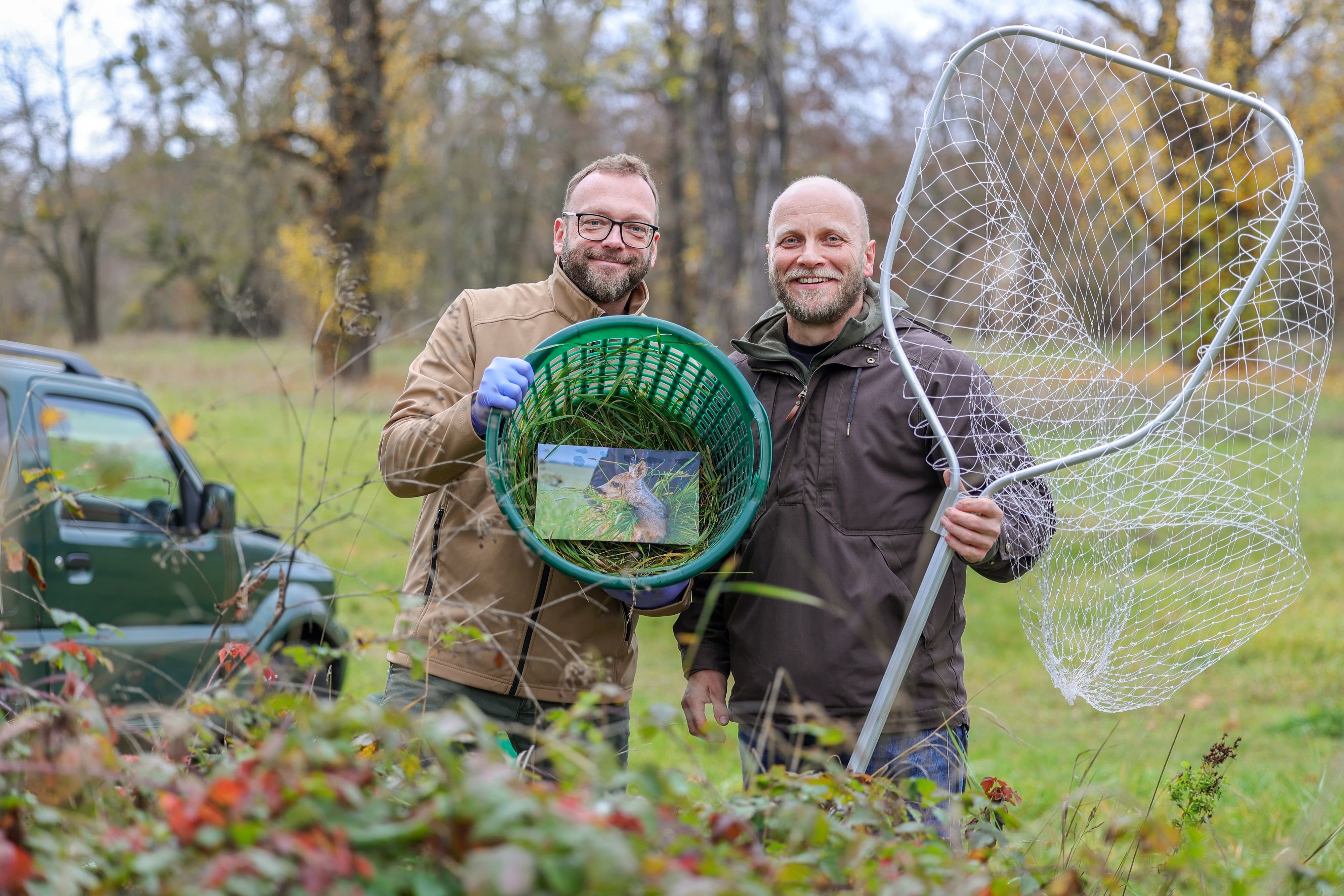 Magdeburger des Jahres 2025: Sie schützen Rehkitze vor dem Tod: Jan Driesnack und Christian Möller sind Wildtier-Retter