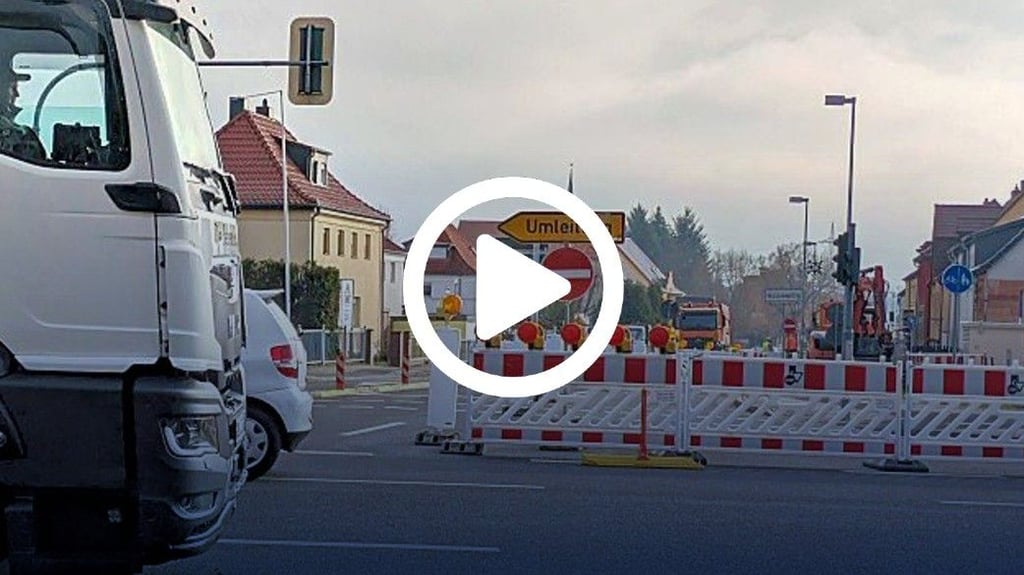 Die Friedensstraße Richtung Holzweißig ist gesperrt. 
