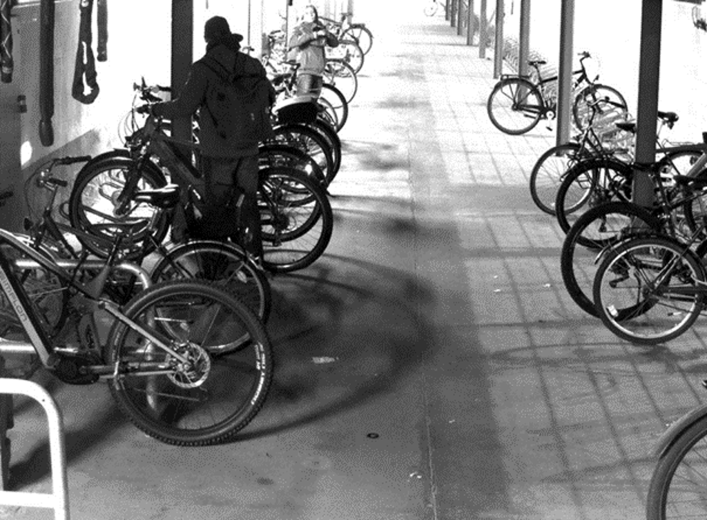 Aus diesem Fahrradunterstand des Kali-Werks in Zielitz wurde das Pedelec gestohlen.