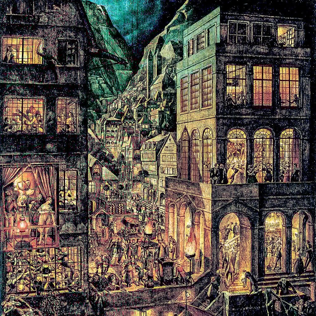 „Die Stadt“ von Wilhelm Heise (Ausschnitt) scheint Hans-Hasso von Veltheim besonders geschätzt zu haben.   