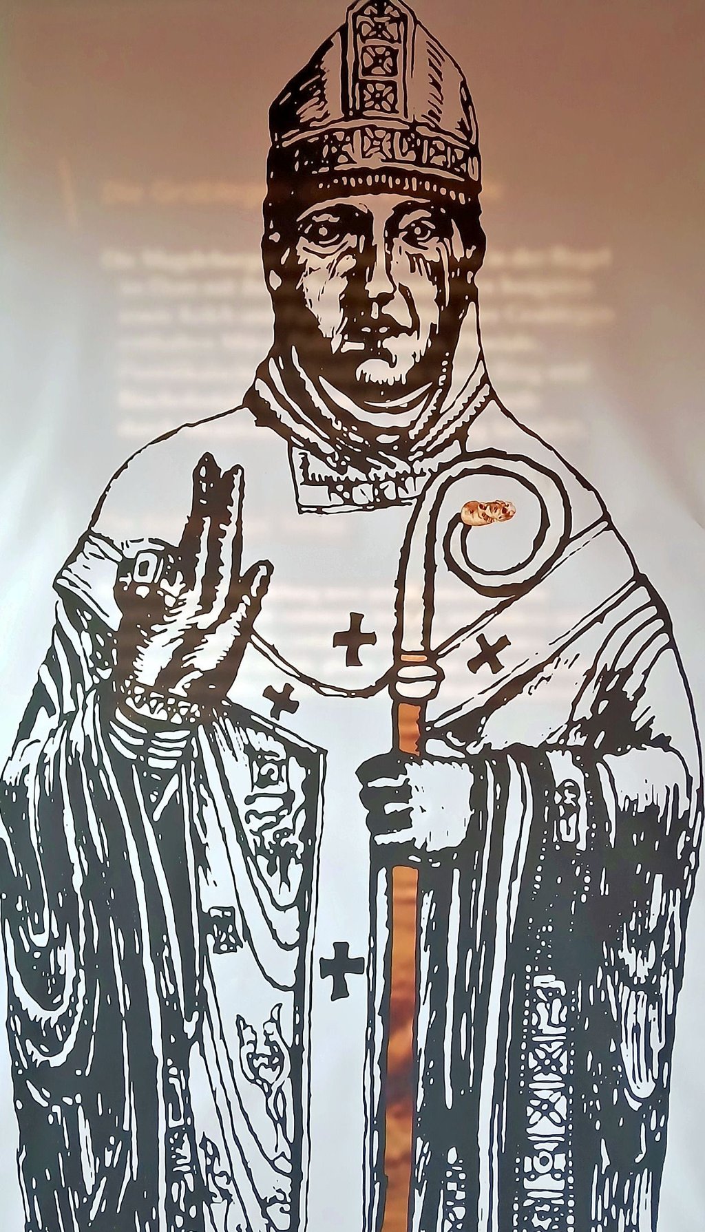 Das goldene Löwenköpfchen, eingezeichnet am Bischofsstab des Erzbischofs Friedrich von Wettin.