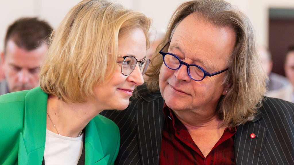 Katja Wolf und Gernot Süßmuth führen das Thüringer BSW als Doppelspitze. Vor dem Besuch des Bundeskanzlers kritisieren sie die Rüstungsausgaben des Bundes. (Archivild)