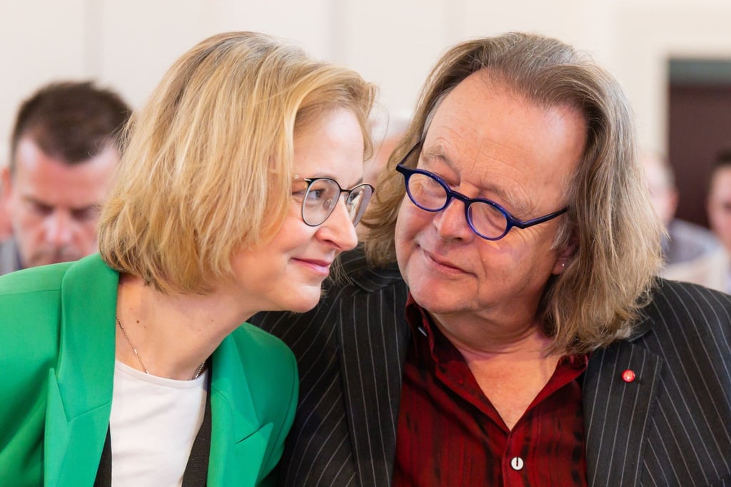 Katja Wolf und Gernot Süßmuth führen das Thüringer BSW als Doppelspitze. Vor dem Besuch des Bundeskanzlers kritisieren sie die Rüstungsausgaben des Bundes. (Archivild)