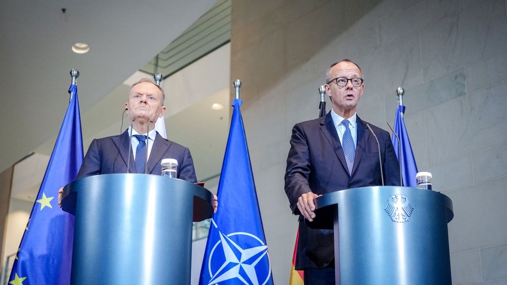 Beim Thema Ukraine beschworen Polens Ministerpräsident Donald Tusk und Kanzler Friedrich Merz Einigkeit.